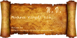 Moduna Virgília névjegykártya